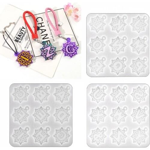 3 Pcs 26 Alphabe Mandala Epoxy Resin Mold Letters Keychain Silicone Mould DIY Phone Grips Fridge Magnets Brooch Pendants