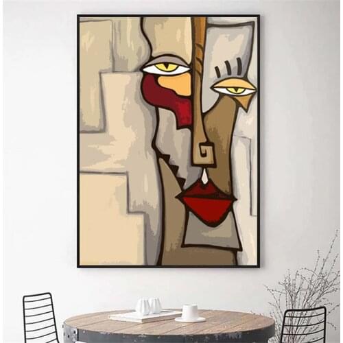 Abstract Famous Picasso Canvas Painting Figures Blending In Face Posters and Prints Wall Art Pictures for Living Room Home Decor