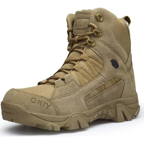 Military Ankle Boots Men Outdoor Genuine Leather Tactical Combat Man Boots Army Hunting Work Boots For Men Shoes Casual Botct65