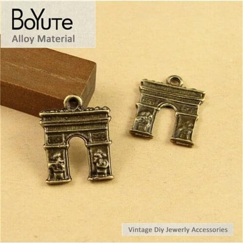 BoYuTe (100 Pieces/lot) 16*14MM Antique Bronze Plated Triumphal arch Charms Pendants for Jewelry Making Diy Handmade Craft