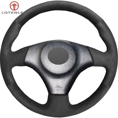 LQTENLEO Black Artificial Suede Steering Wheel Cover For Toyota RAV4 Celica IS200 IS300 1998-2005 Corolla Matrix MR2 2000-2008