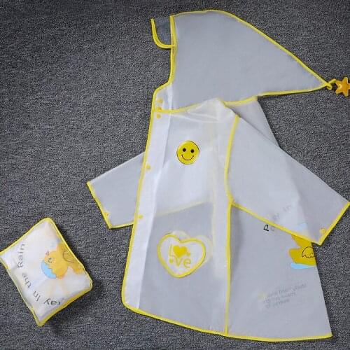 Childrens Raincoats Boys and Girls Transparent Waterproof Baby Raincoats Simple and Fresh Style