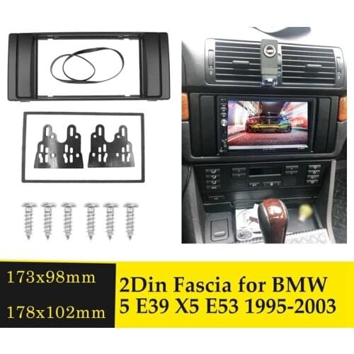 DIN Car Fascia Stereo Auto Radio Frame Mount for -BMW 5 Series E39 X5 E53 1995-2003 Trim Install Panel Kit Bezel Plate