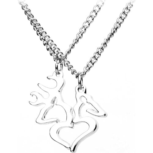 Her buck his doe deer Necklace for Lover Browning Deer couple Necklace statement Jewelry buck and doe Necklaces Couple gift bf