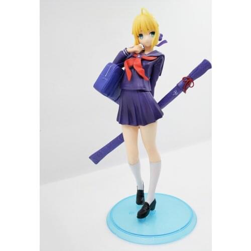 22cm Anime Fate Stay Night Saber Action Figure Model PVC Uniforms Ver. Girl Doll Statue Collection Toy Desktop Decoration