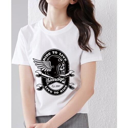 Women Summer Street T-shirt Fashion Gothic Casual T-shirt Skull Print O-neck Slim Breathable Comfortable Ladies Short Sleeve
