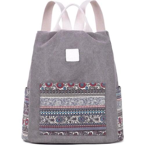 New Canvas Women Backpack Teenage Girl High Capacity School Bag Fashion Elegant Backpack Ethnic Style Casual Travel Bags Mochila