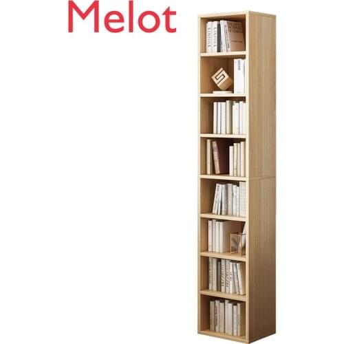 Bookshelf Simple Floor Lattice Multi-Layer Cabinet Rack Household Bedroom Solid Wood Creative Bookcase