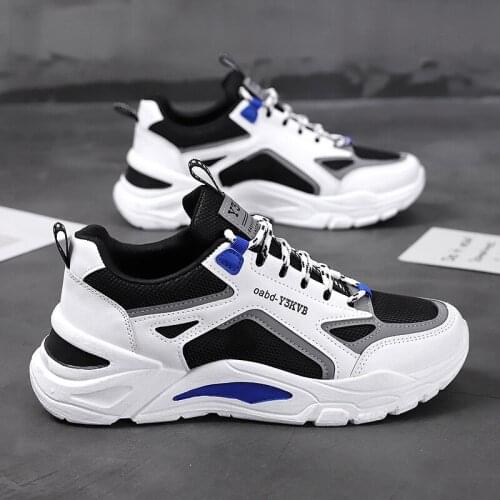 Men Casual Shoes Flat Outdoor Fashion Lace Up Summer Spring Mesh Low Top Sneakers Male Non-Slip Work Breathable Thick Sole