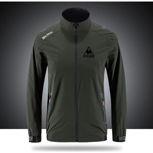 2021 hot sale le coq Slim sport jacket mens Outdoor zippered comfortable Soft jacket mens casual Front printing Asian size