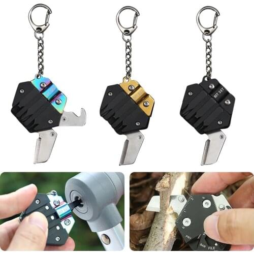15 in 1 Multifunctional Tool Mini-coin EDC Screwdriver Outdoor Portable Mini-folder Walkman Tool Emergency Survival Multi Tools