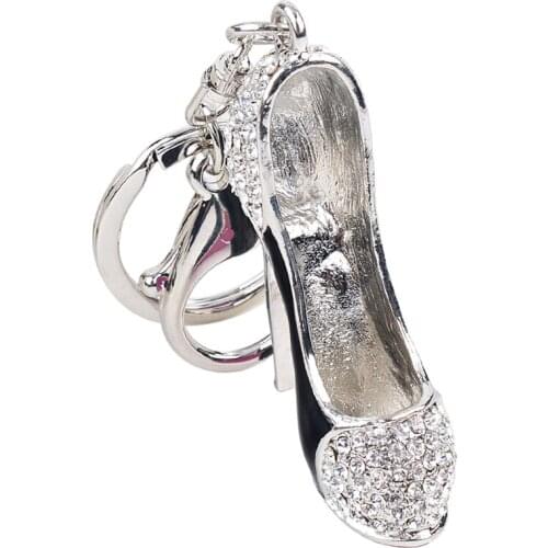 Fashion High-heeled Shoes Keychain Car Key ring Rhinestone Crystal Charm Pendant for Women Key Bag Chain Gift Jewelry CH756