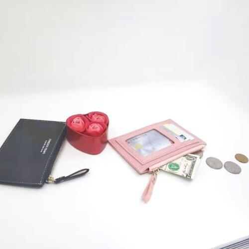 Mens Womens Fashion Business ID Card Holder PU Mini Coin Purse Credit Card Holder Pocket Bank Card Holder Zipper Holiday Gift
