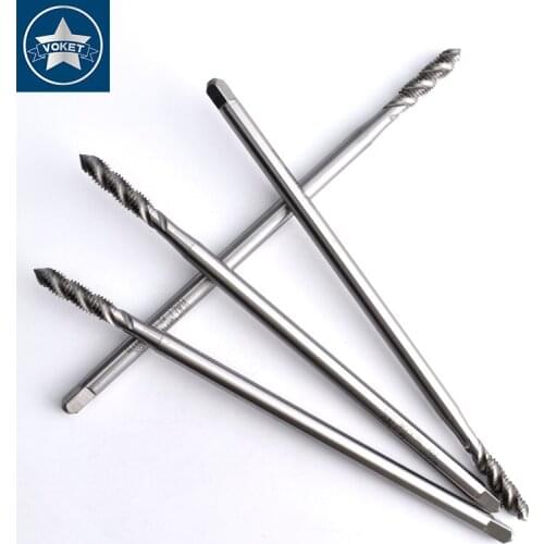 VOKET HSSE Long Shank Sprial Fluted tap M3X0.5 M4X0.7 M5X0.8 M6X1 M8X1.25 M10X1.5 M12X1.75 Metric Screw Thread taps X150MM