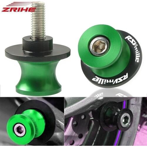 One Pair 6mm Swing Arm Stand Screw Slider Stand Arm Swing Arm Sliders Spools For Aprilia RSV MILLE S/R 1999-2008 2000 2001 2002