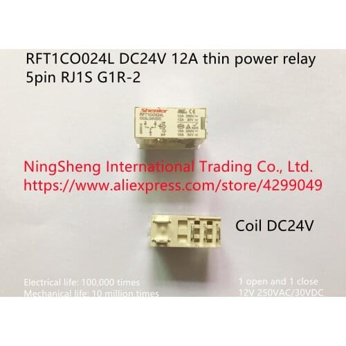 Original new 100% import RFT1CO024L DC24V 12A thin power relay 5pin RJ1S G1R-2