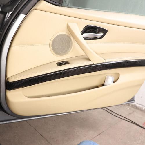 For BMW 3 Series E90 E92 05-12 car styling ABS carbon fiber texture car interior door decorative strip sticker auto parts
