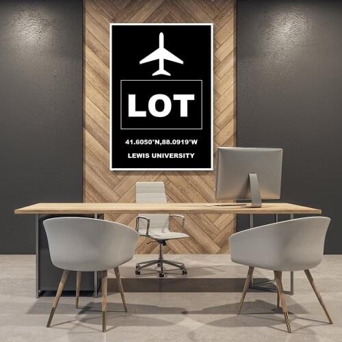 Lewis University Airport Romeoville Aviation Poster Art Poster Art Print Poster Wall Canvas Painting Wall Art for Living Room