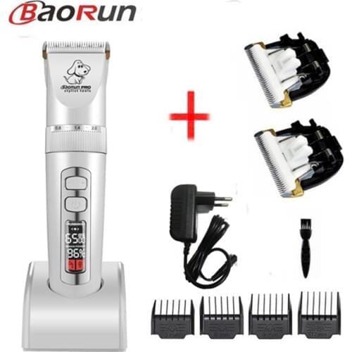 BaoRun Professional P9 Dog Hair trimmer LCD Screen Pet Clipper Pet Cat Dog Hair Trimmer Grooming Shaver Pets Haircut Machine