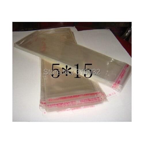 Clear Resealable Cellophane/BOPP/Poly PVC Bags 5*15cm Transparent Opp Bag Packing Plastic Bags Self Adhesive Seal 5*15 cm
