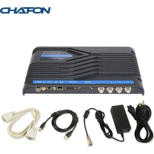 Chafon impinj rfid uhf reader rs485 rs232 tcp ip usb interface 4 ports 3~15m read range for library and warehouse management