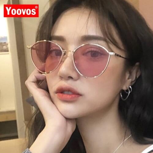 Yoovos 2021 Retro Cat eye Sunglasses Women Metal Vintage Luxury Glasses Shopping Travel Fashion Oculos De Sol Feminino UV400
