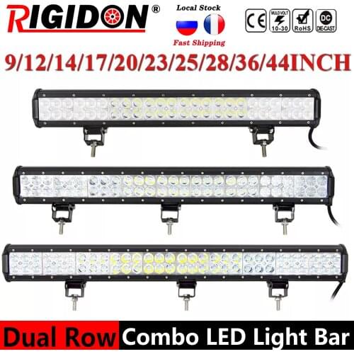 RIGIDON 20inch 126W 23‘’ 36‘’ 44‘’ offroad led light bar 12V 24V Spot Flood led Work Light for Jeep Car 4WD Truck 4x4 SUV ATV