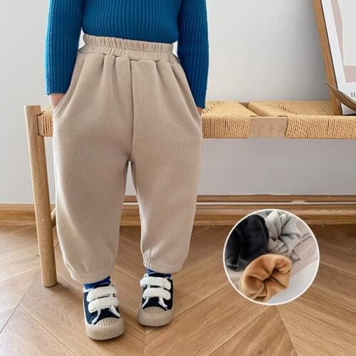 Keep Warm Cotton Spring Autumn Pants For Girls Children Kids Trousers Clothing Teenagers Thicken High Quality