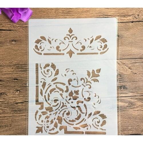 Vintage Floral Border A4 Decorative Stencils 29cm DIY Wall Painting Scrapbook Coloring Embossing Albumfor painting and decor