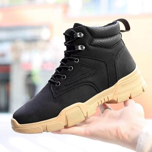 Waterproof Boots Men Military Boots For Men High Top Shoes Black Casual Mens Outdoor Leather Ankle Man Mens Winter Autumn
