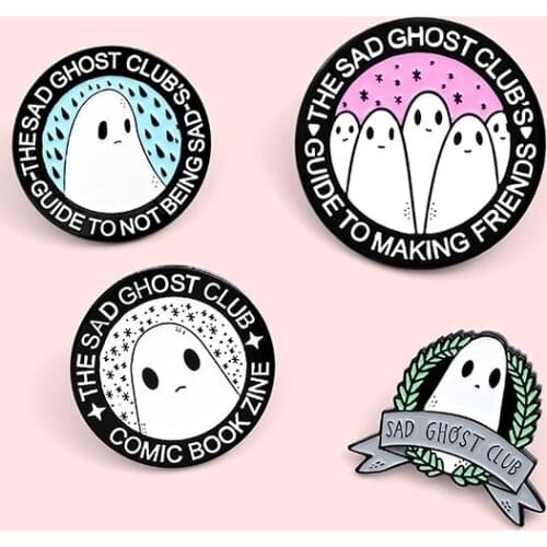 Ghost Brooches Jewelry Women Badges Cute Cartoon Enamel Lapel Pins Gifts For Friends