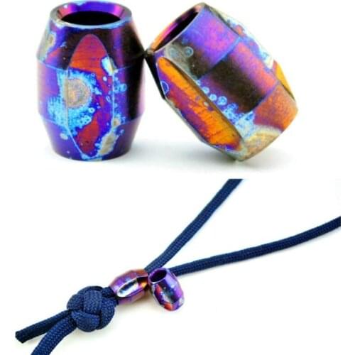 1 piece Diy Knife material Making knife Handle pendant TC4 Talon keychain Pendant necklace (Anodizing Grilled blue )