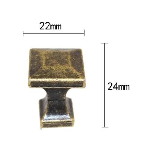 Antique Square Handle Single Hole Handle Zinc Alloy With Screws Drawer Home Handle Cabinet Handle,22*24mm,1PC