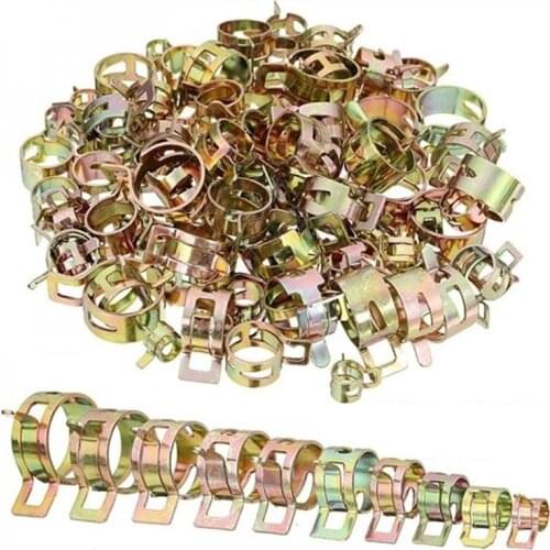 100PCS 6-22mm Spring Clip Fuel Line Hose Water Pipe Air Tube Clamps Fastener