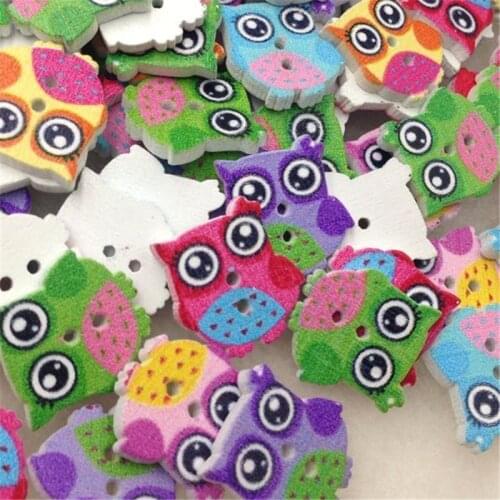 100pcs Mix Baby Owl Birds Carton Buttons Kid' Baby Sewing Craft Lots 17MM WB312