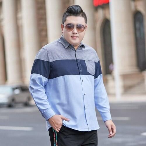 2020 new Youth 4XL 5XL 6XL 7XL 8XL printing Large Size Mens Business Casual Long Sleeved Shirt Male Social Dress Shirt Plus