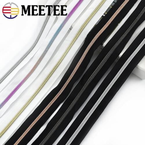 5/10Meters 5# Nylon Zippers Coil Zip with Sliders for Clothes Bags Pocket Zipper Slider Replace DIY Garment Sewing Accessories