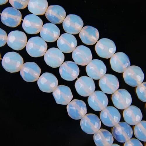 8MM Opal Round Faceted Loose Beads 14 Inch Jewelry For Woman Gift Making B147
