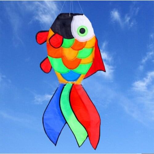 Free shipping fish kite windsocks kite reel tails ripstop nylon fabric eagle kite fly parachute beautiful weifang kite factory