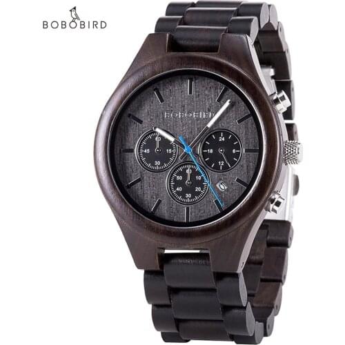 Reloj hombre BOBO BIRD Wooden Watch Men Top Brand Luxury Quartz Wristwatches Chronograph mens watches Gift 2020