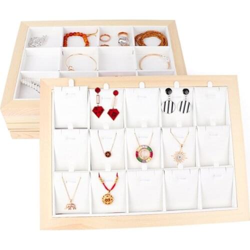 Portable Jewelry Ring Display Organizer Case Tray Holder Necklace Earrings Bangle Storage Box Showcase Jewelry Stand Holder