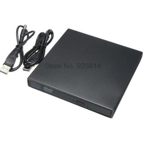 By dhl or ems 50pcs Thin USB 2.0 Load Optical DVD-ROM Player Drive Burner for PC/Mac USB 2.0 External Mobile Box Hard Drive