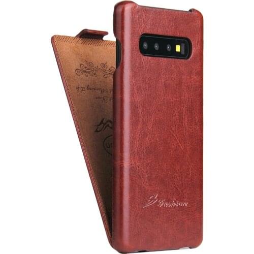 3 Colors New Top Quality For Samsung Galaxy S10 Vertical Open Flip Leather Cover Business Mobile Phone Case For Samsung S10