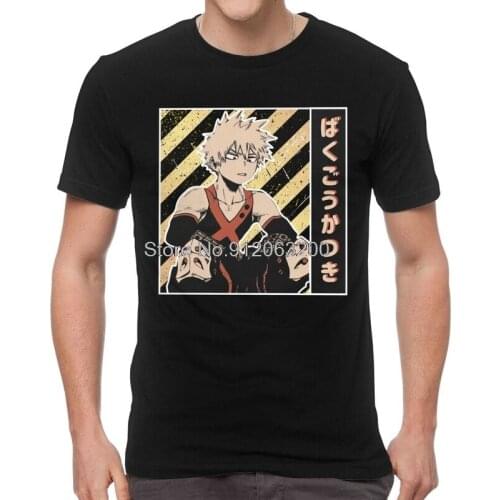 Tvoe My Hero Academia T Shirt Men Short Sleeve Cotton T-shirt Katsuki Bakugou Anime Tees Top Fashion Tshirt Gift