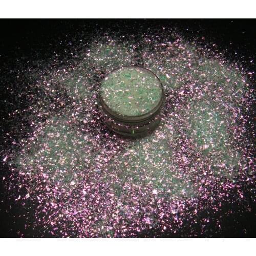1.76 oz (50gr) Iridescent Chunky Mix Nail Glitters-Pink/Blue & Purple 4 Colors Chunky Glitter Nail Sequins Iridescent Flakes