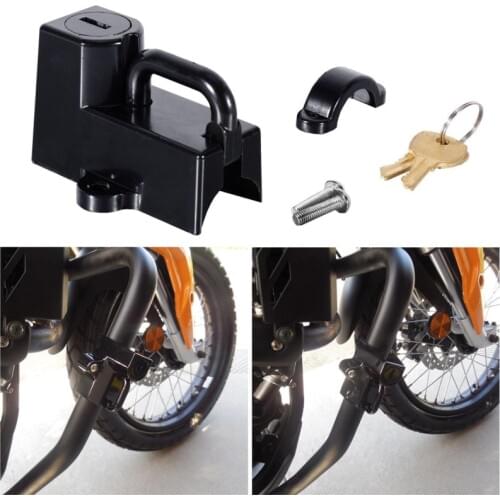 Motorcycle Black Helmet Mount Hook Lock 7/8" to 1-1/4" Tubes for Harley Dyna Softail Sportster XL VRod Honda BMW Universal