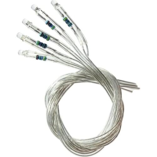 L12305 Pre Wired 5mm Led Lamp Light Set 12V ~ 18V NEW Warm White/Bright White