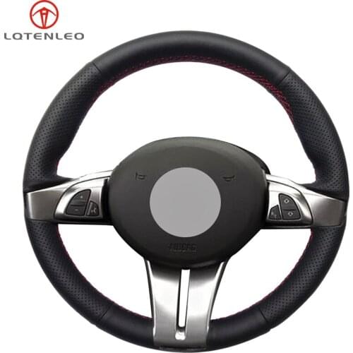 LQTENLEO Black PU Artificial Leather DIY Hand Car Steering Wheel Cover For BMW Z4 E85 (Roadster) 2003-2008 E86 (Coupe) 2005-2008