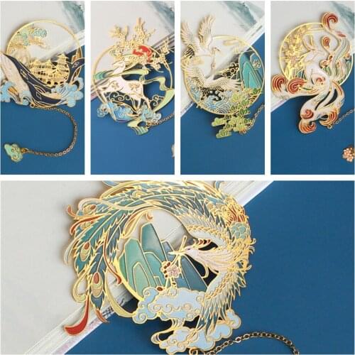 Metal Bookmark-Exquisite Japan Hollow Style Tassel Bookmarks, Book Page Marker- Book Club Gifts for Kids School Supplies