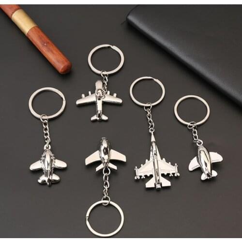 Fashion Keychains For Men Car Bag KeyRing Air Plane Model Fighter Toy Air Plane Model Fighter Aircrafe Travel Gift